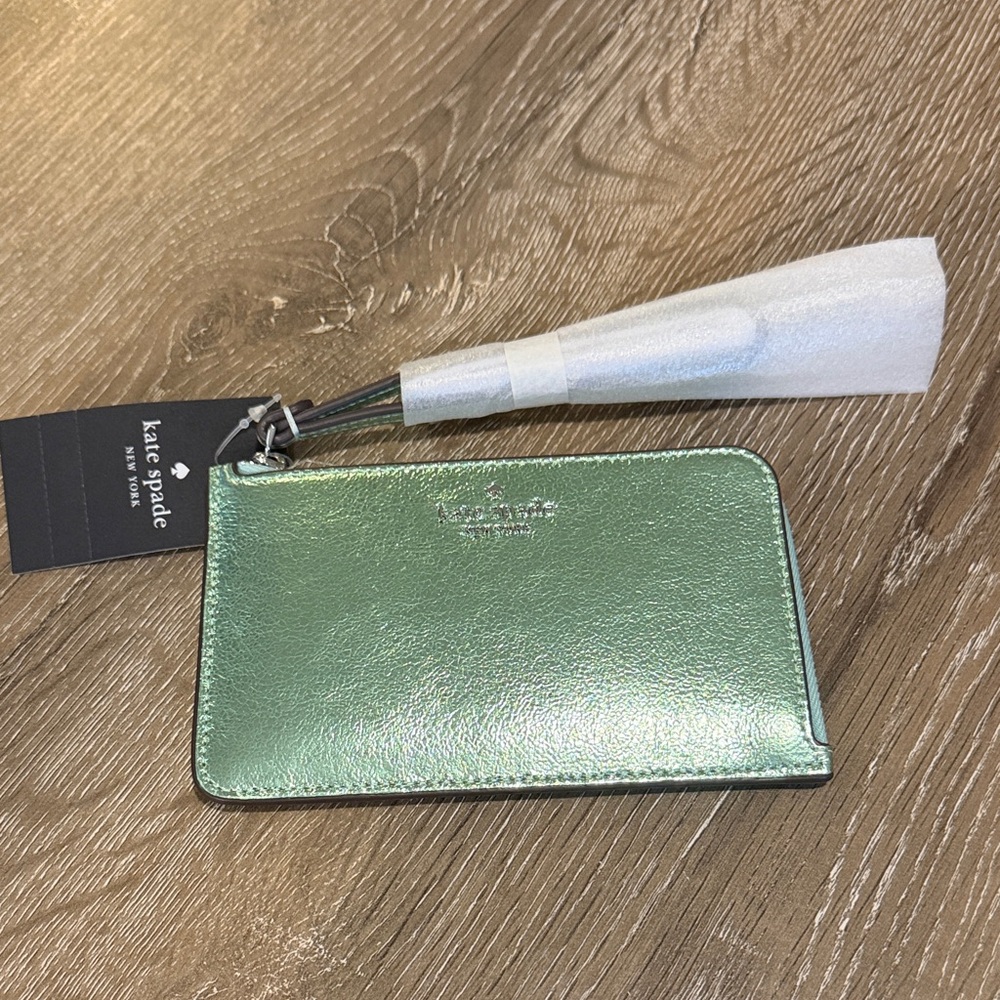 Kate Spade Metallic Green Card Holder